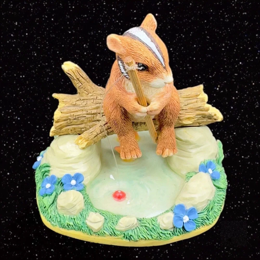 Charming Tails Chipmunk Fitz and Floyd‎ Figurine Resin GONE FISHING 3